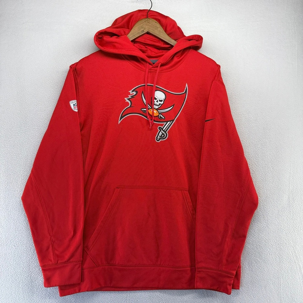Tampa Bay Buccaneers Hoodie Men's XL Red Nike On Field Apparel Thema Fit Logo